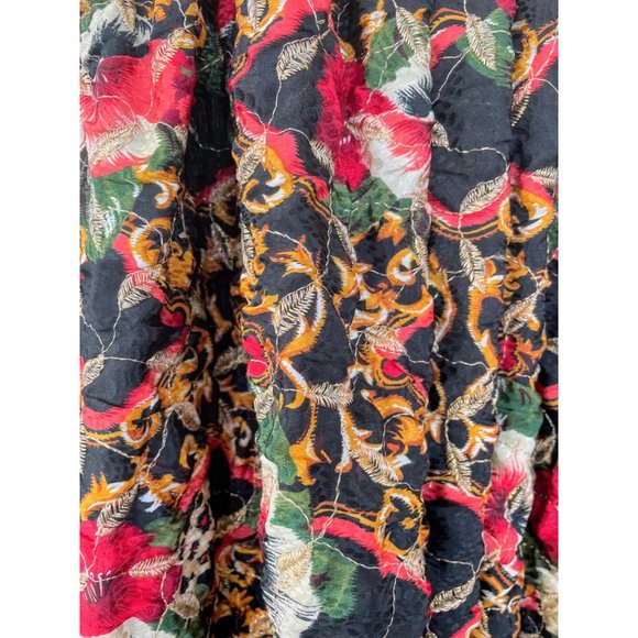 Vintage 1960s Puffy Crinoline Maxi Skirt Metallic Floral - Picture 13 of 15